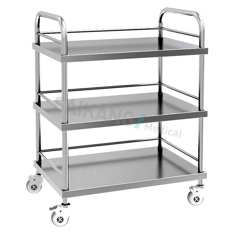 病人推車 不銹鋼三層器械臺